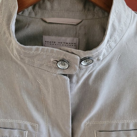 Beate Heymann Street Couture Taupe Grey Metallic Jacket EU 38/US 8 - Picture 4 of 15